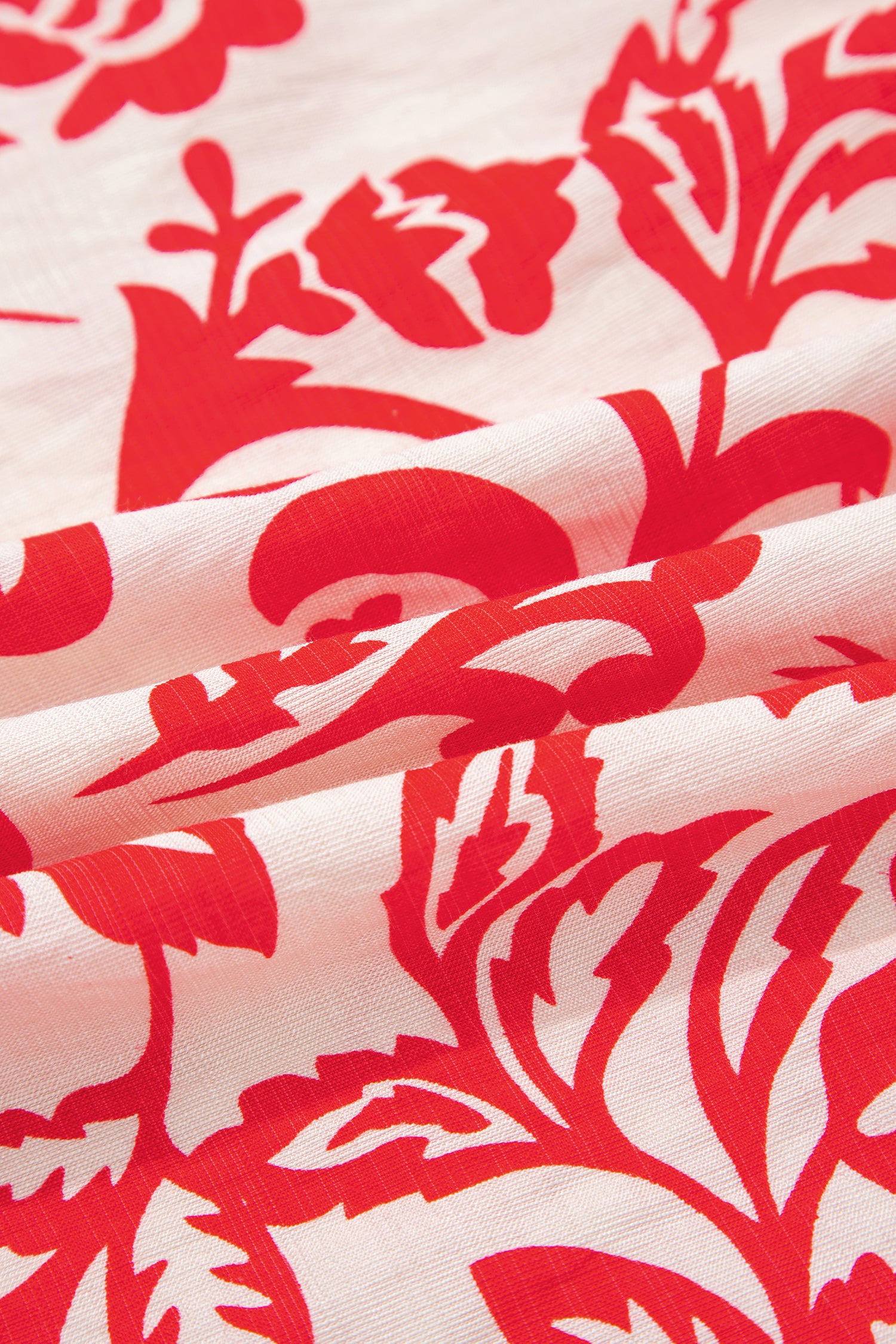 Red Collared V Neck Half Sleeve Loose Flower Mini Dress-TOPS / DRESSES-[Adult]-[Female]-2022 Online Blue Zone Planet