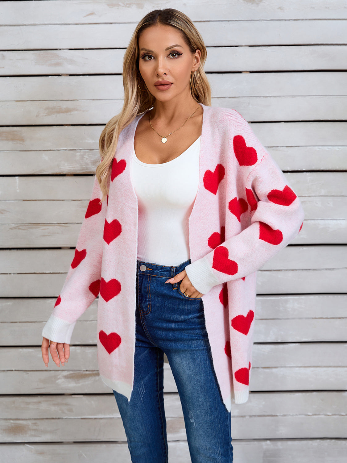 Angel Wings Heart Open Front Long Sleeve Cardigan-TOPS / DRESSES-[Adult]-[Female]-2022 Online Blue Zone Planet