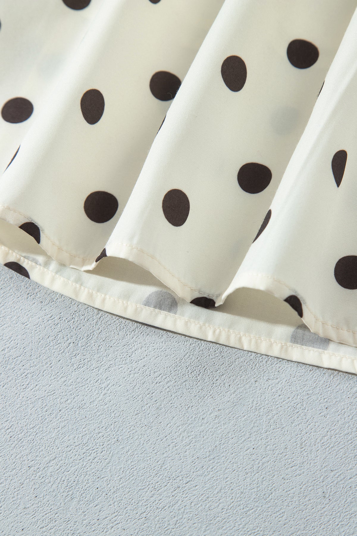 Beige Stripe Polka Dot Print Smocked High Waist Long Skirt-Bottoms/Skirts & Petticoat-[Adult]-[Female]-2022 Online Blue Zone Planet