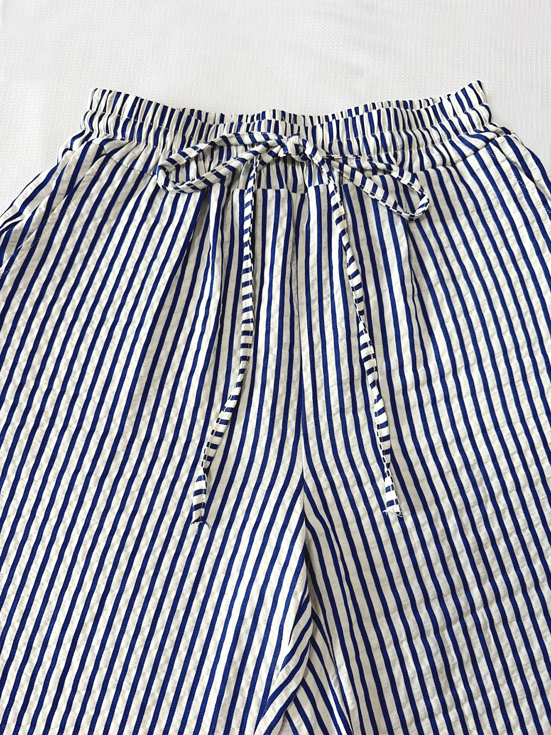 Drawstring Striped Elastic Waist Pants-BOTTOMS SIZES SMALL MEDIUM LARGE-[Adult]-[Female]-2022 Online Blue Zone Planet