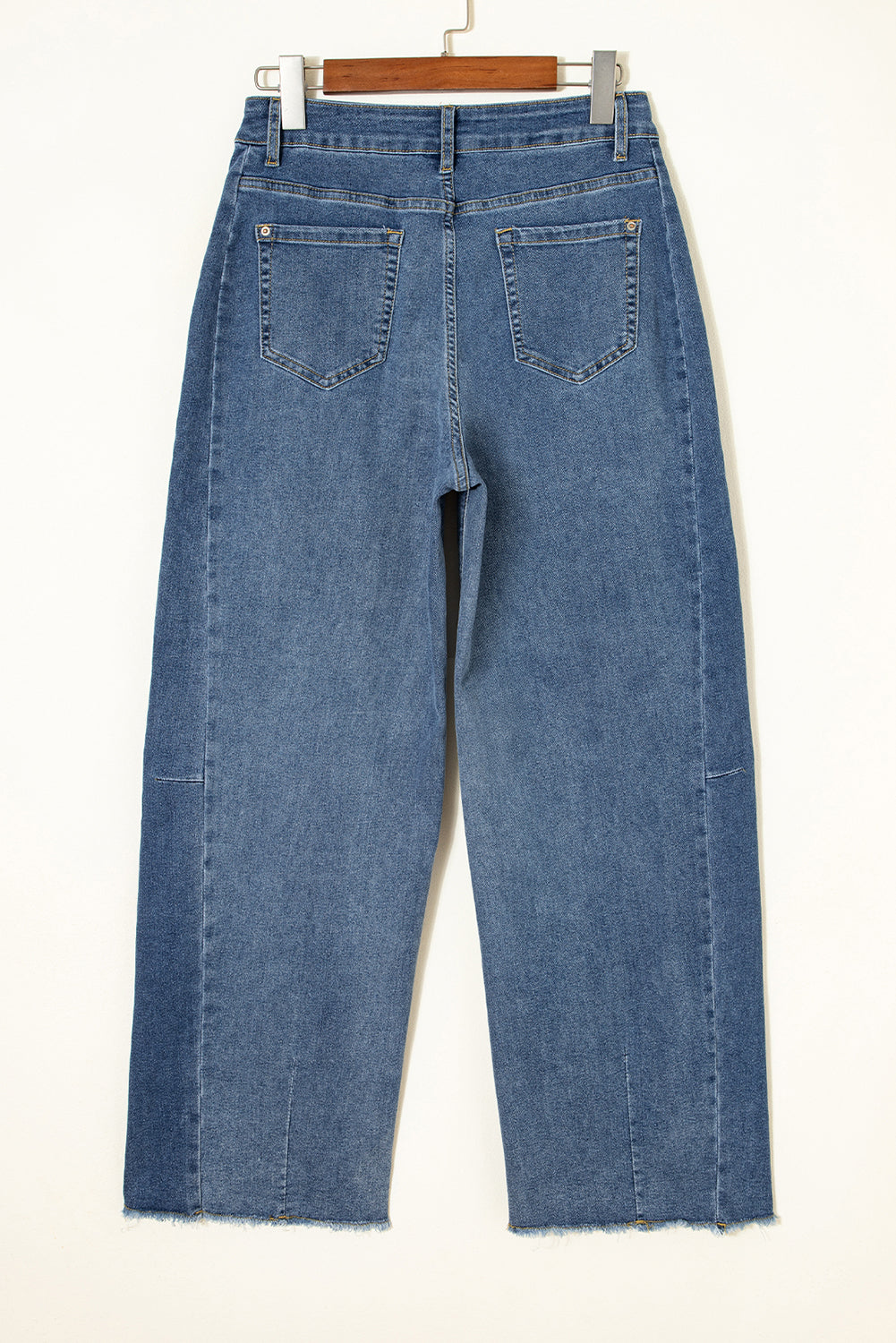 Ashleigh Blue Stitched Raw Hem Wide Leg Loose Jeans-TOPS / DRESSES-[Adult]-[Female]-2022 Online Blue Zone Planet