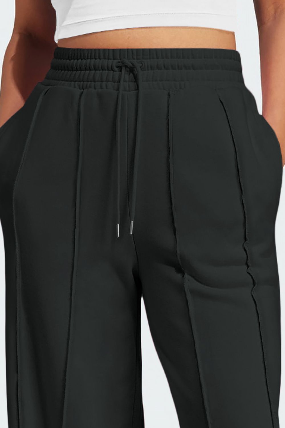 Blue Zone Planet | Drawstring Wide Leg Active Pants-BOTTOMS SIZES SMALL MEDIUM LARGE-[Adult]-[Female]-2022 Online Blue Zone Planet