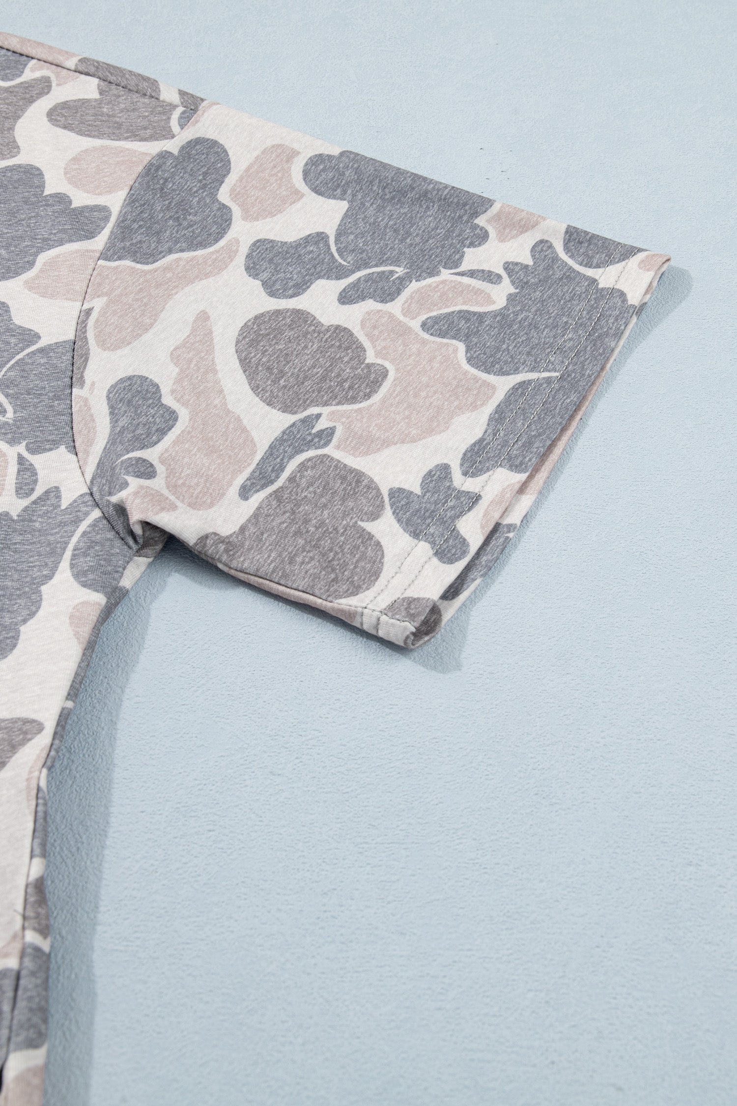 Multicolour Camouflage Print Short Sleeve Drop Shoulder Side Slit Casual Dress-TOPS / DRESSES-[Adult]-[Female]-2022 Online Blue Zone Planet