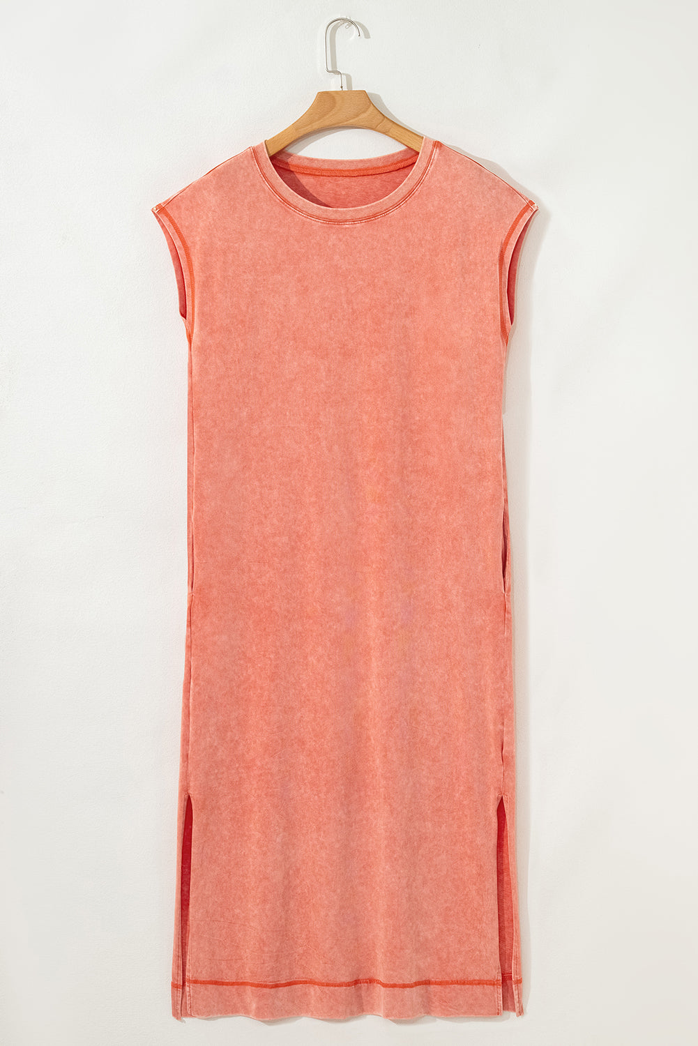 Wisteria Mineral Wash Pocketed T-shirt Dress-Midi Dresses-[Adult]-[Female]-2022 Online Blue Zone Planet