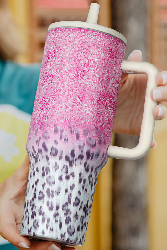 Pink Leopard Gradient 40Oz Stainless Steel Thermos Travel Cup-Accessories/Tumblers-[Adult]-[Female]-Pink-ONE SIZE-2022 Online Blue Zone Planet