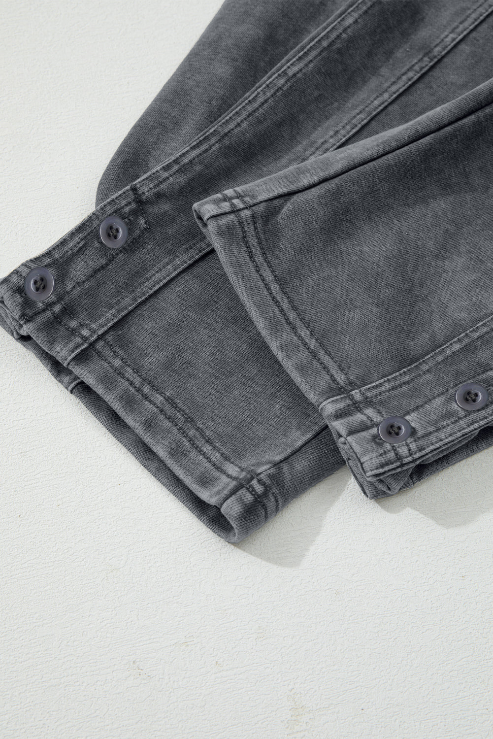 Medium Grey Mineral Wash Jogger Style High Waist Casual Pants-Bottoms/Pants & Culotte-[Adult]-[Female]-2022 Online Blue Zone Planet