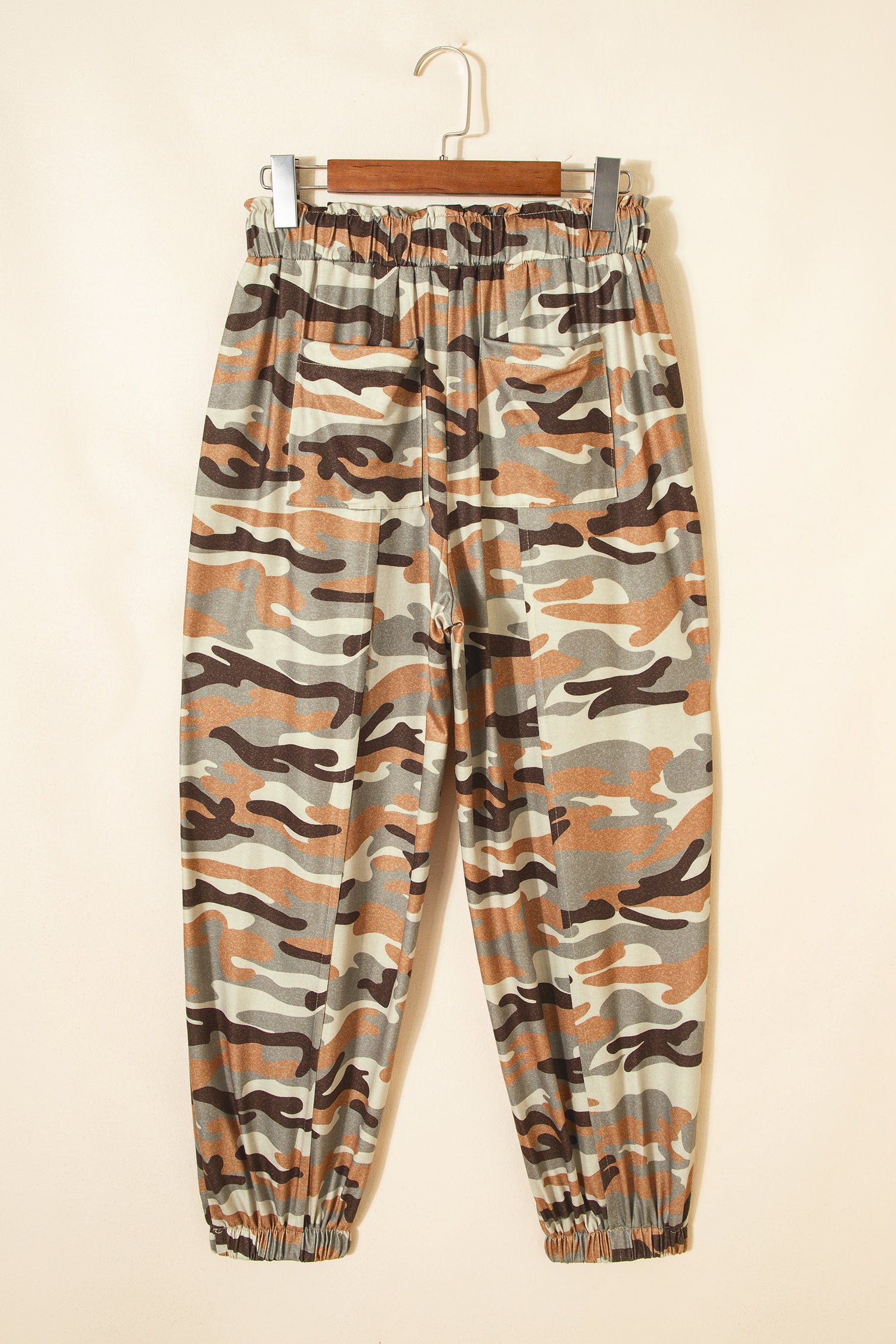Green Camouflage Printed Drawstring Elastic Waist Jogger Pants-Bottoms/Pants & Culotte-[Adult]-[Female]-2022 Online Blue Zone Planet