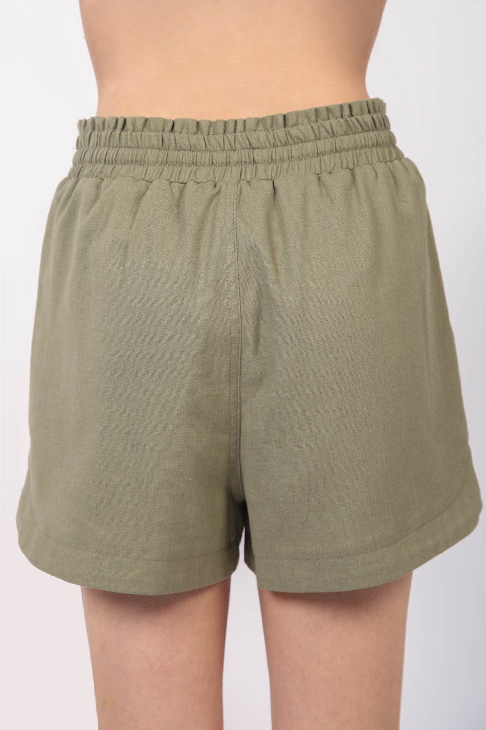 Blue Zone Planet | VERY J Drawstring Elastic Waist Linen Shorts-TOPS / DRESSES-[Adult]-[Female]-2022 Online Blue Zone Planet