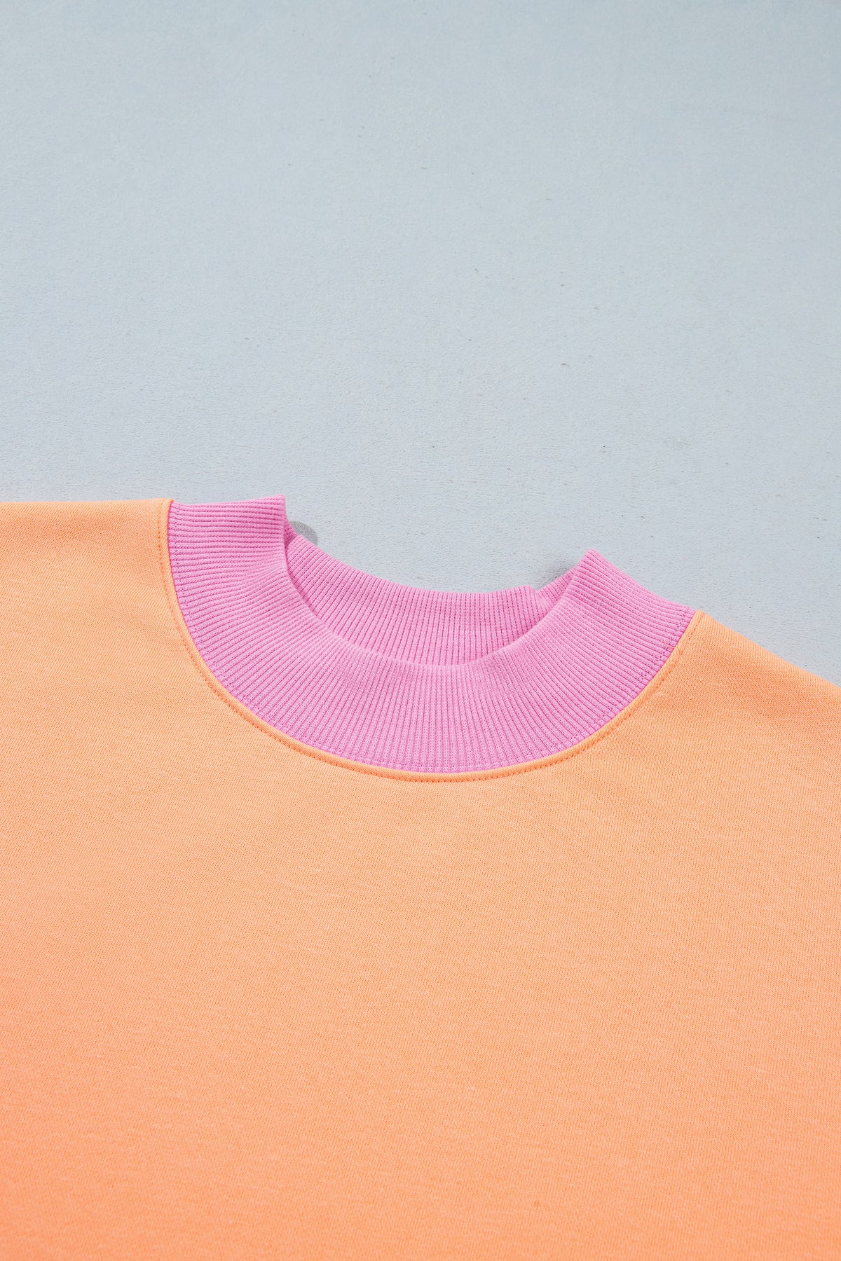 Pink Colorblock Trim Crewneck Long Sleeve Pullover Sweatshirt-Tops/Sweatshirts & Hoodies-[Adult]-[Female]-2022 Online Blue Zone Planet