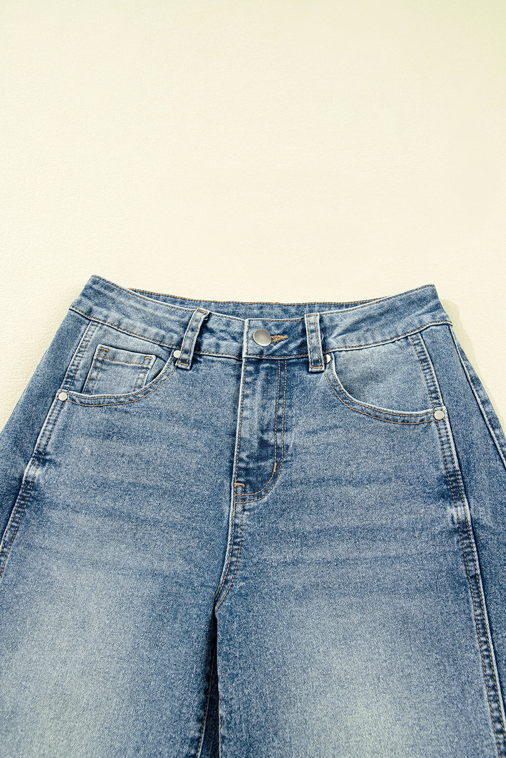 Dusk Blue Vintage Washed Seam Detail Shift Jeans-Bottoms/Jeans-[Adult]-[Female]-2022 Online Blue Zone Planet