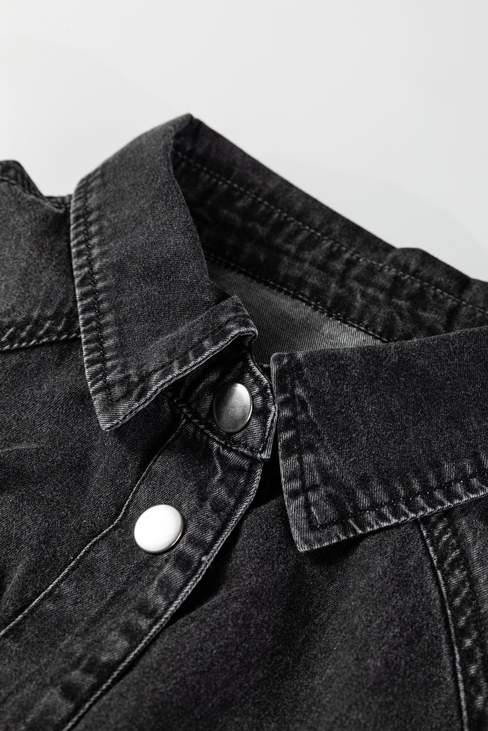 Medium Grey Beau Chest Pocket Raw Hem Denim Loose Shirt Dress-TOPS / DRESSES-[Adult]-[Female]-2022 Online Blue Zone Planet