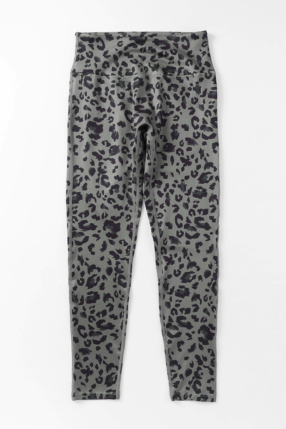 Gray Classic Leopard Print Active Leggings-Bottoms/Leggings-[Adult]-[Female]-2022 Online Blue Zone Planet