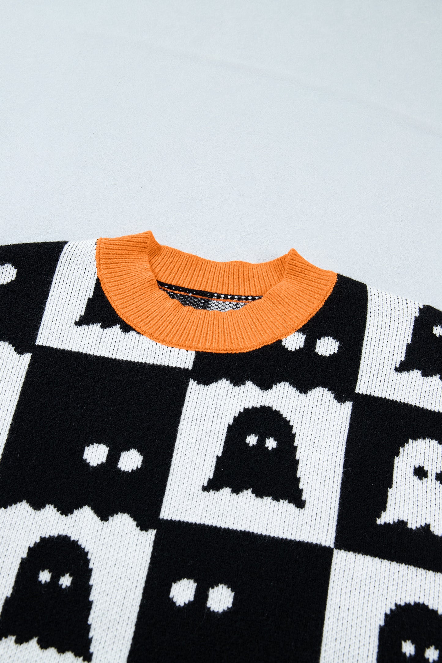 Black High Neck Drop Shoulder Geometric Print Sweater-Sweaters & Cardigans/Sweaters-[Adult]-[Female]-2022 Online Blue Zone Planet