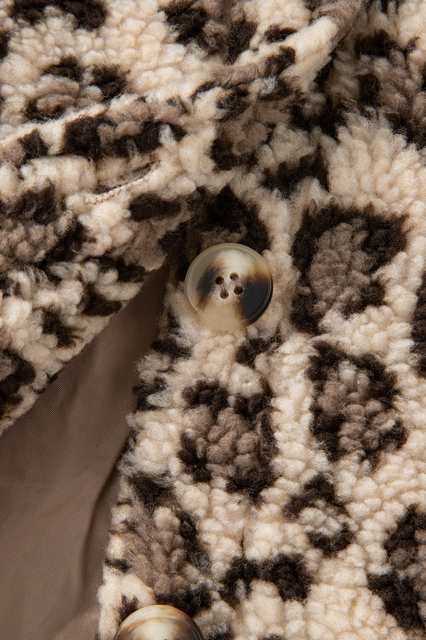 Brown Sherpa Leopard Print Flap Pocket Collared Button Up Jacket-Outerwear/Jackets-[Adult]-[Female]-2022 Online Blue Zone Planet