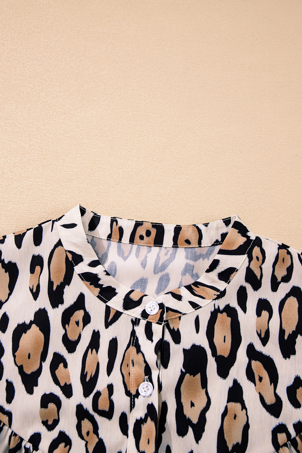 Blue Zone Planet | Jet Stream Oversized Leopard Print Balloon Sleeve Casual Shirt-Tops/Blouses & Shirts-[Adult]-[Female]-2022 Online Blue Zone Planet