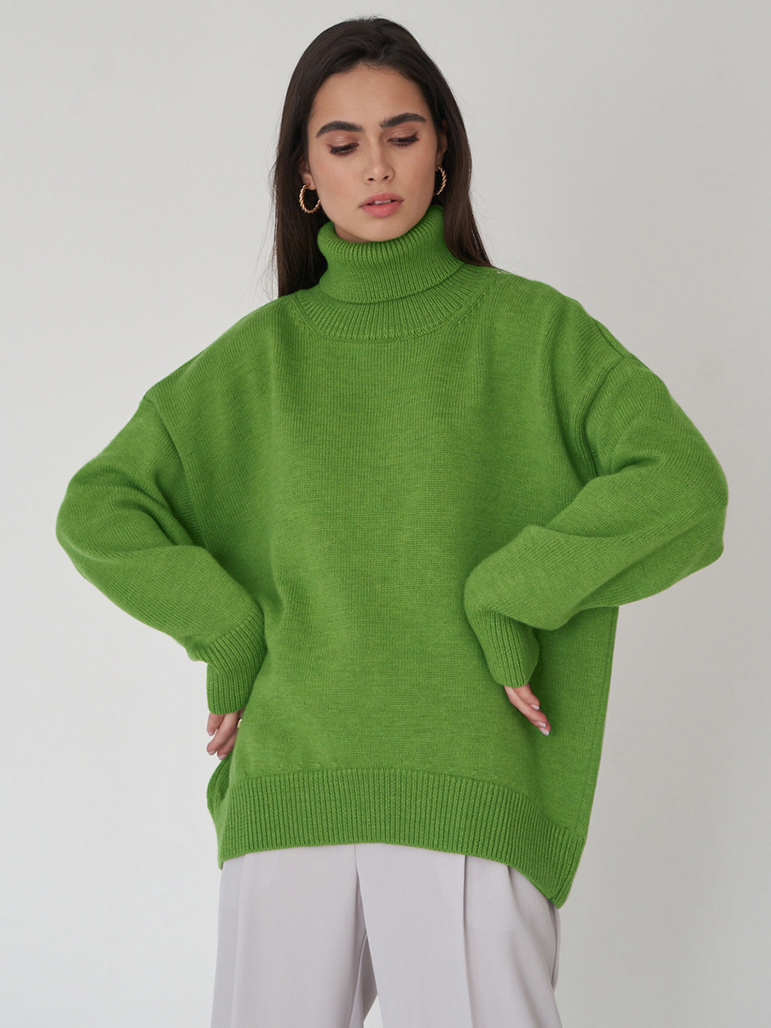 Turtleneck Long Sleeve Sweater-TOPS / DRESSES-[Adult]-[Female]-2022 Online Blue Zone Planet