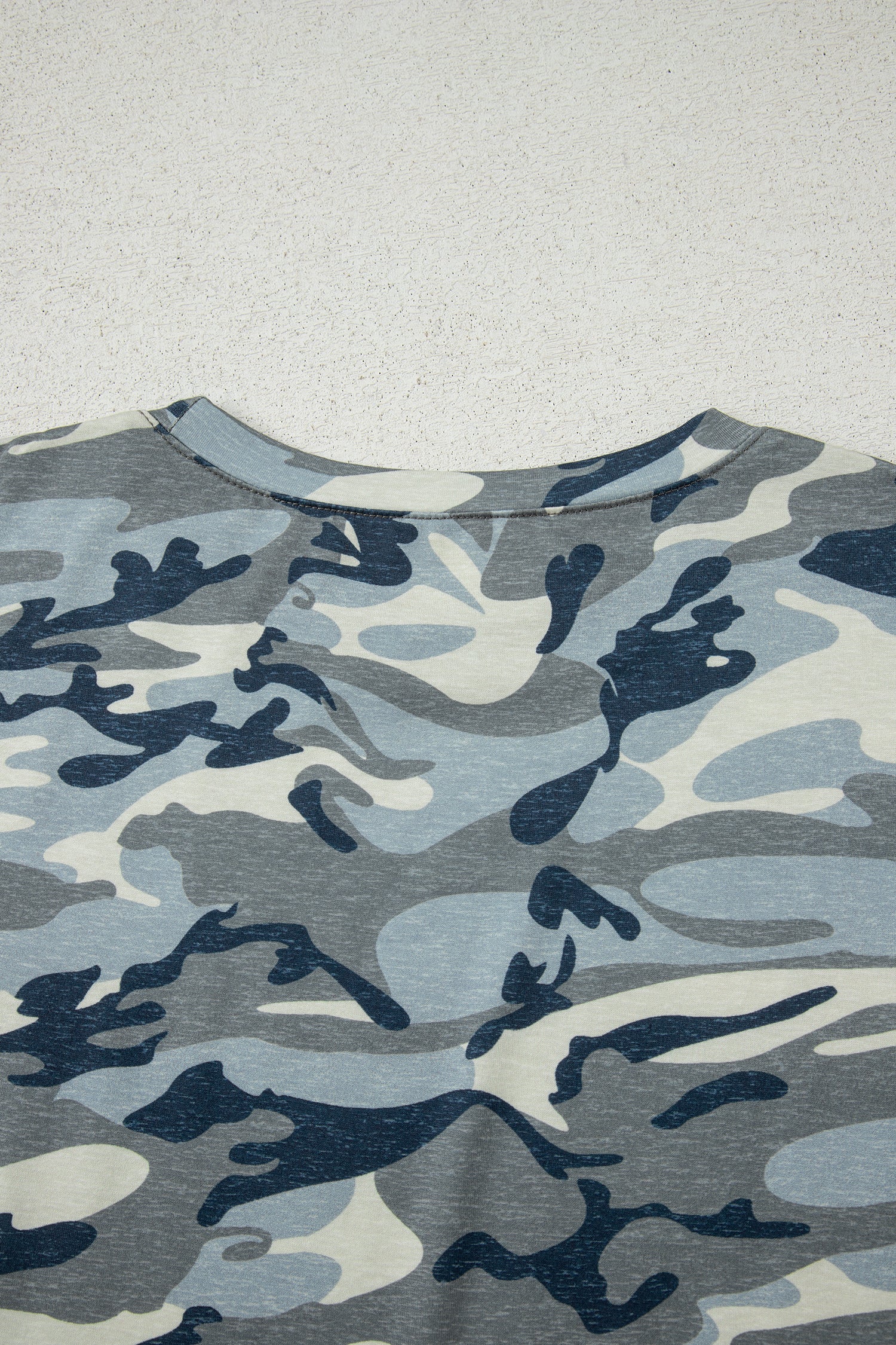 Green Camouflage Print Crew Neck T Shirt-Tops/Tops & Tees-[Adult]-[Female]-2022 Online Blue Zone Planet