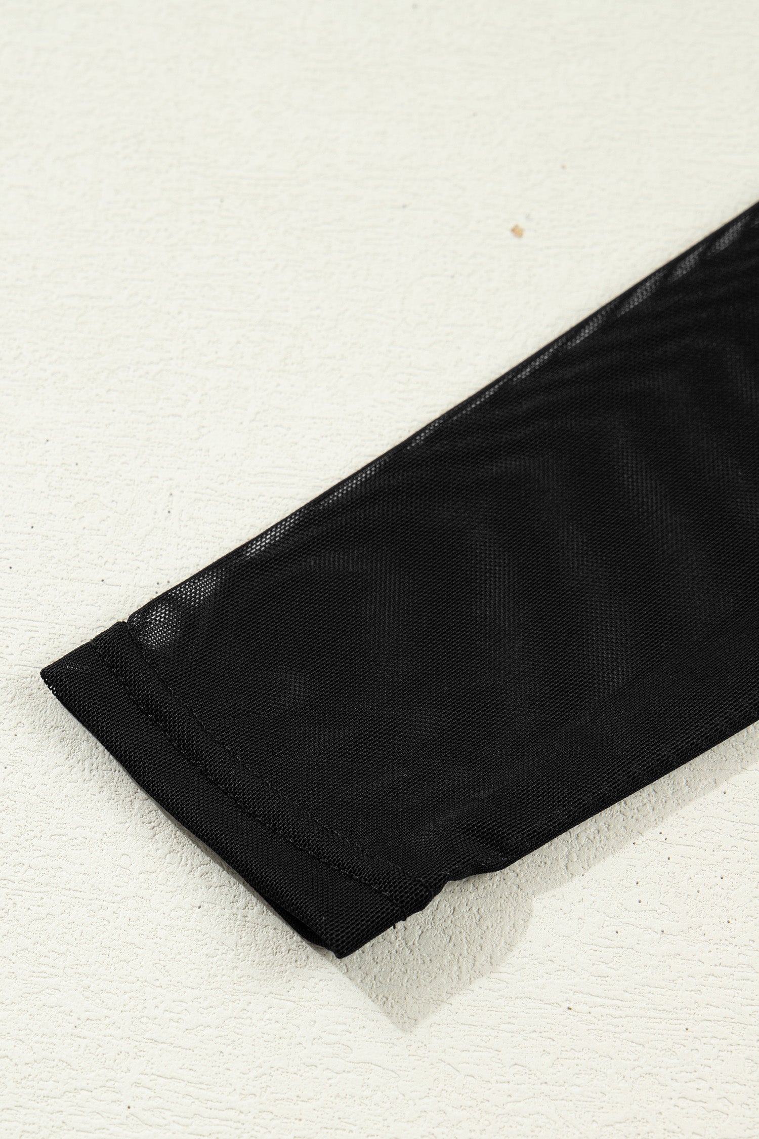 Black Sheer Mesh Patchwork High Neck Long Sleeve Top-Tops/Long Sleeve Tops-[Adult]-[Female]-2022 Online Blue Zone Planet