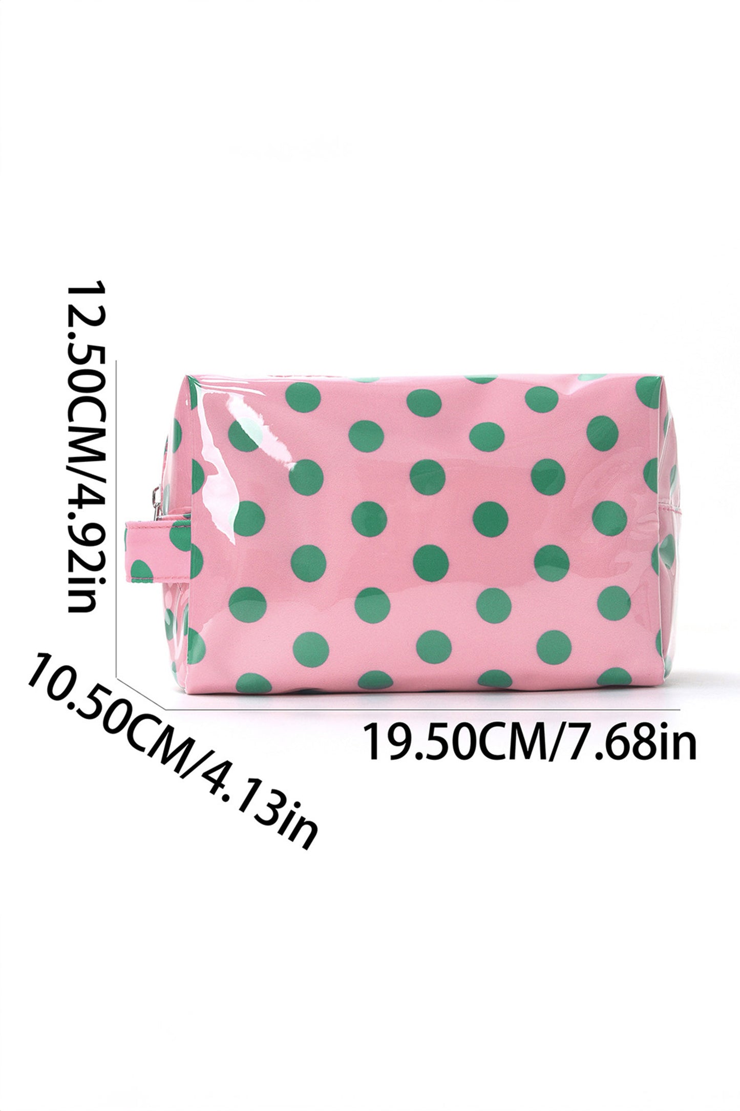 Orange Durable PVC Polka Dot Makeup Bag