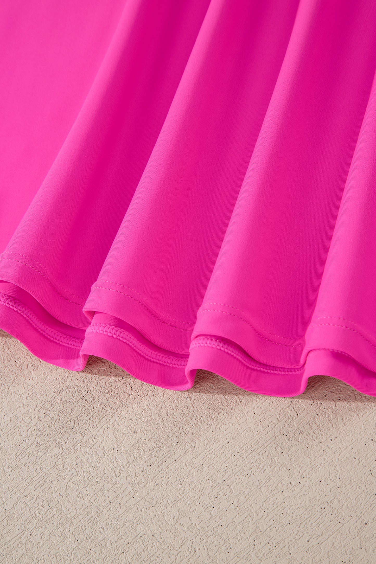 Rose Red Contrast Trim Neckline Active Shorts Attached One Piece Swim Dress-TOPS / DRESSES-[Adult]-[Female]-2022 Online Blue Zone Planet