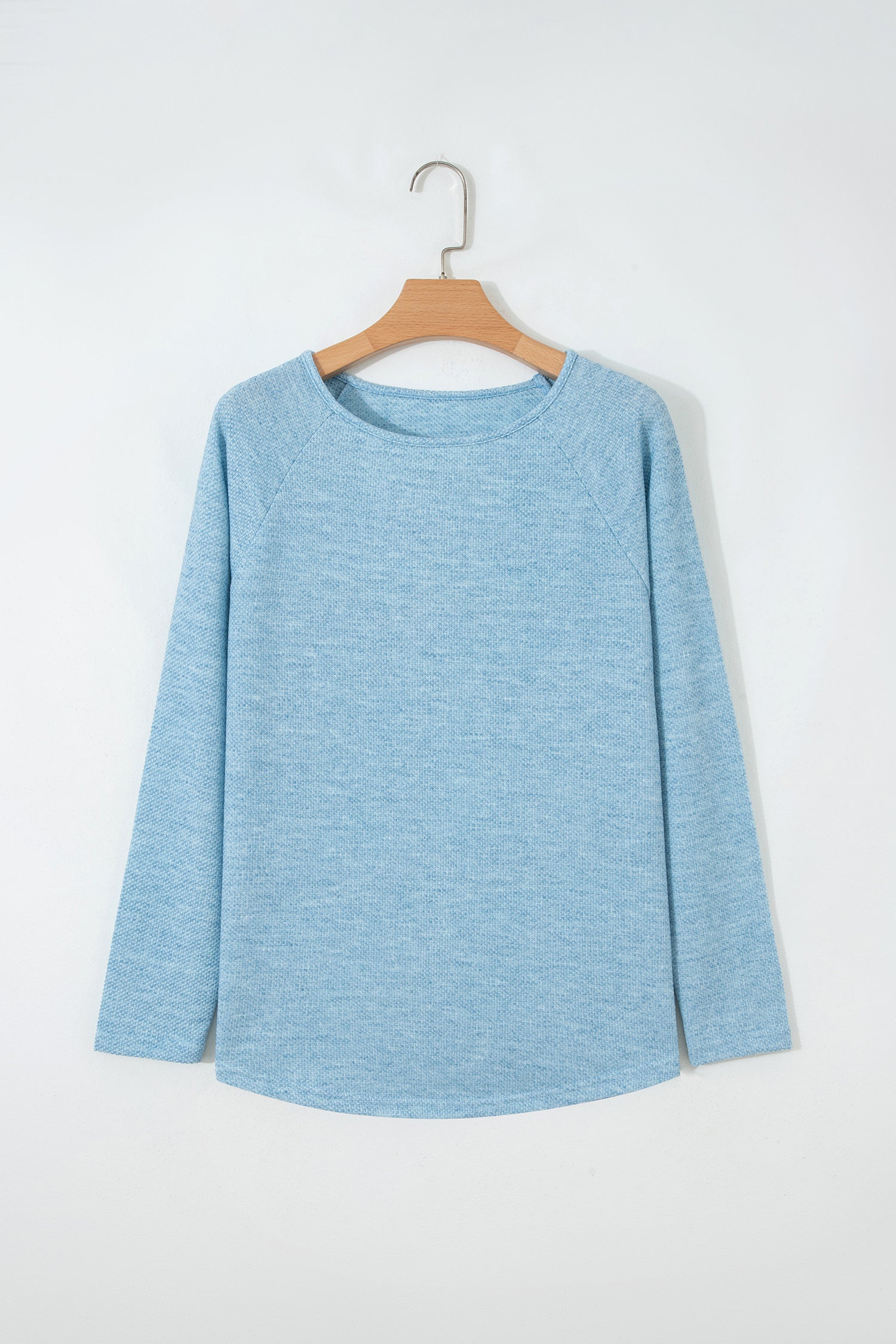 Myosotis Textured Raglan Sleeve Knit Loose Top-Tops/Long Sleeve Tops-[Adult]-[Female]-2022 Online Blue Zone Planet