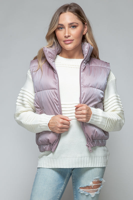 Snobbish Fine Fur Lining Quilted Vest-TOPS / DRESSES-[Adult]-[Female]-Dark Rose-S-2022 Online Blue Zone Planet