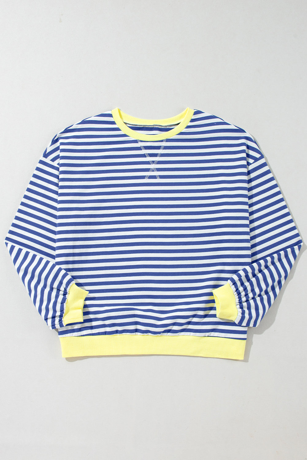 Black Stripe Contrast Edge Cross Seam Oversized Sweatshirt-Sweatshirts & Hoodies-[Adult]-[Female]-2022 Online Blue Zone Planet