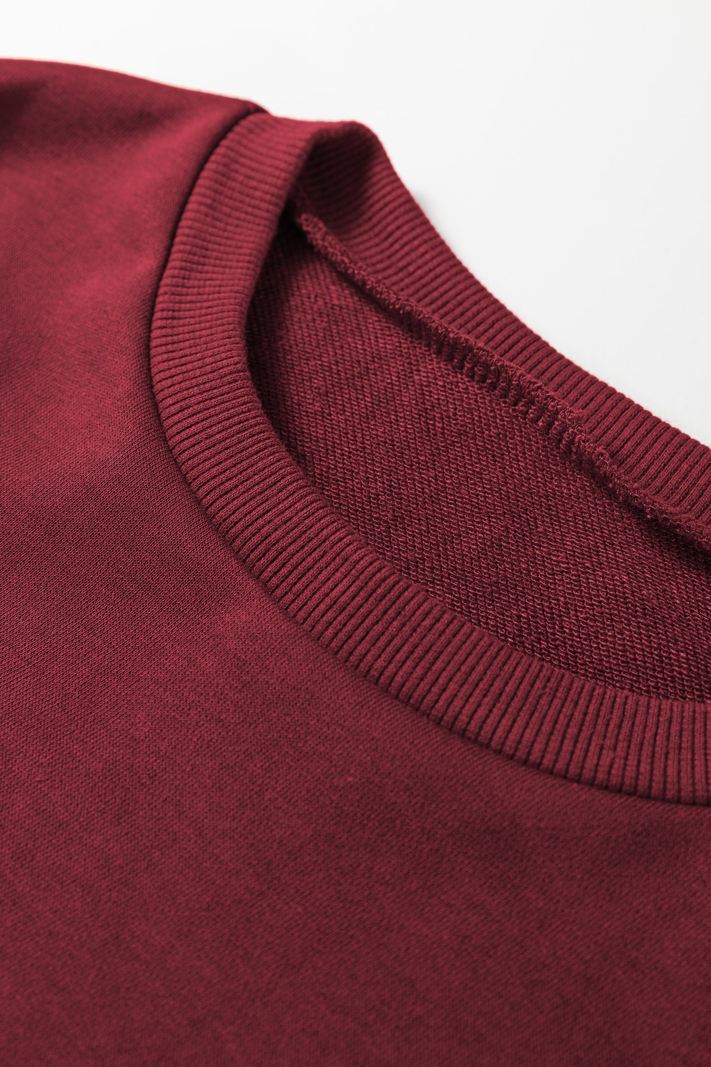 Burgundy Varsity Striped 3/4 Sleeve Pullover Drawstring Sweatpants Set-Two Piece Sets/Pant Sets-[Adult]-[Female]-2022 Online Blue Zone Planet