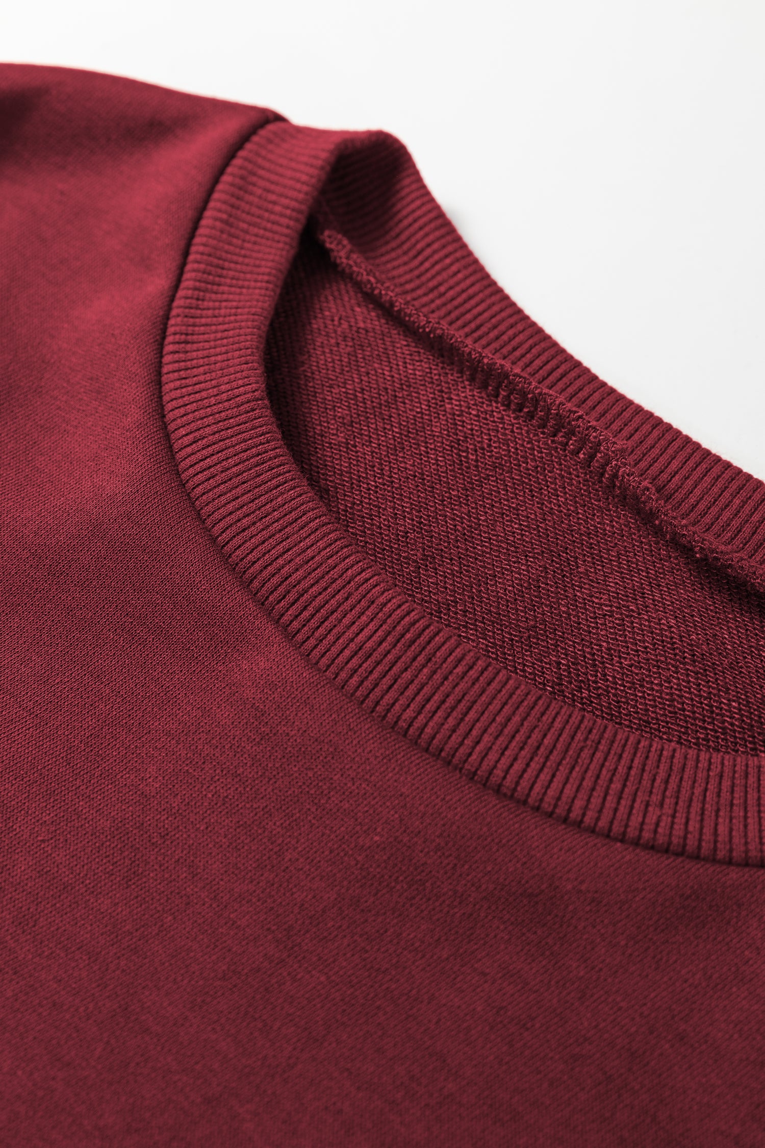 Burgundy Varsity Striped 3/4 Sleeve Pullover Drawstring Sweatpants Set-Two Piece Sets/Pant Sets-[Adult]-[Female]-2022 Online Blue Zone Planet