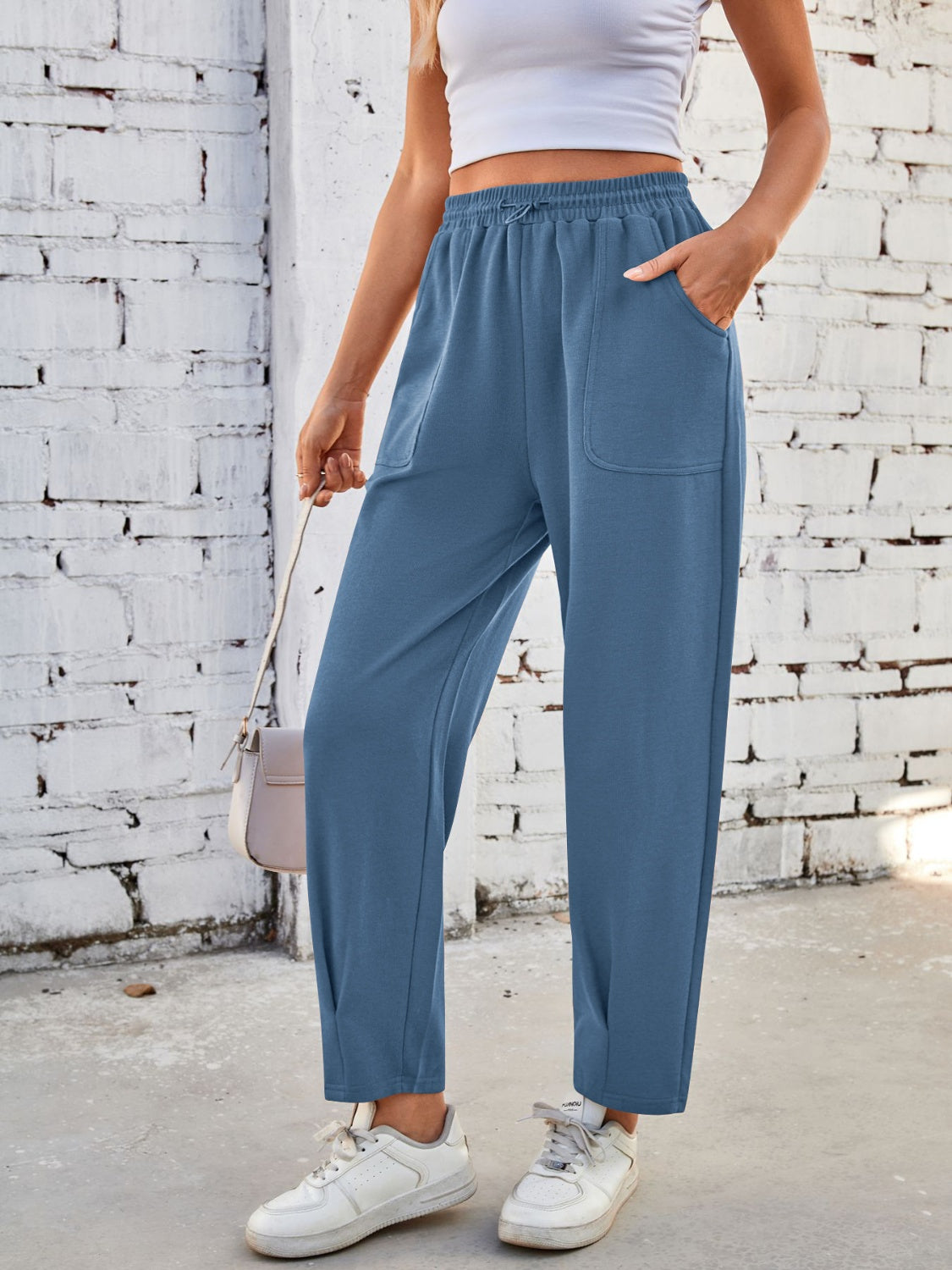 Blue Zone Planet | Lovelet Drawstring Pants with Pockets-BOTTOMS SIZES SMALL MEDIUM LARGE-[Adult]-[Female]-2022 Online Blue Zone Planet