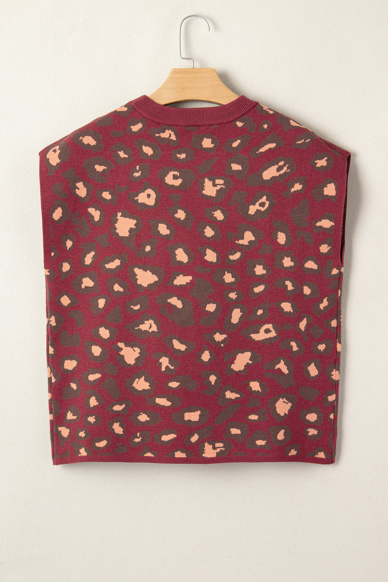Red Leopard Print Cap Sleeve Knitted Top-TOPS / DRESSES-[Adult]-[Female]-2022 Online Blue Zone Planet