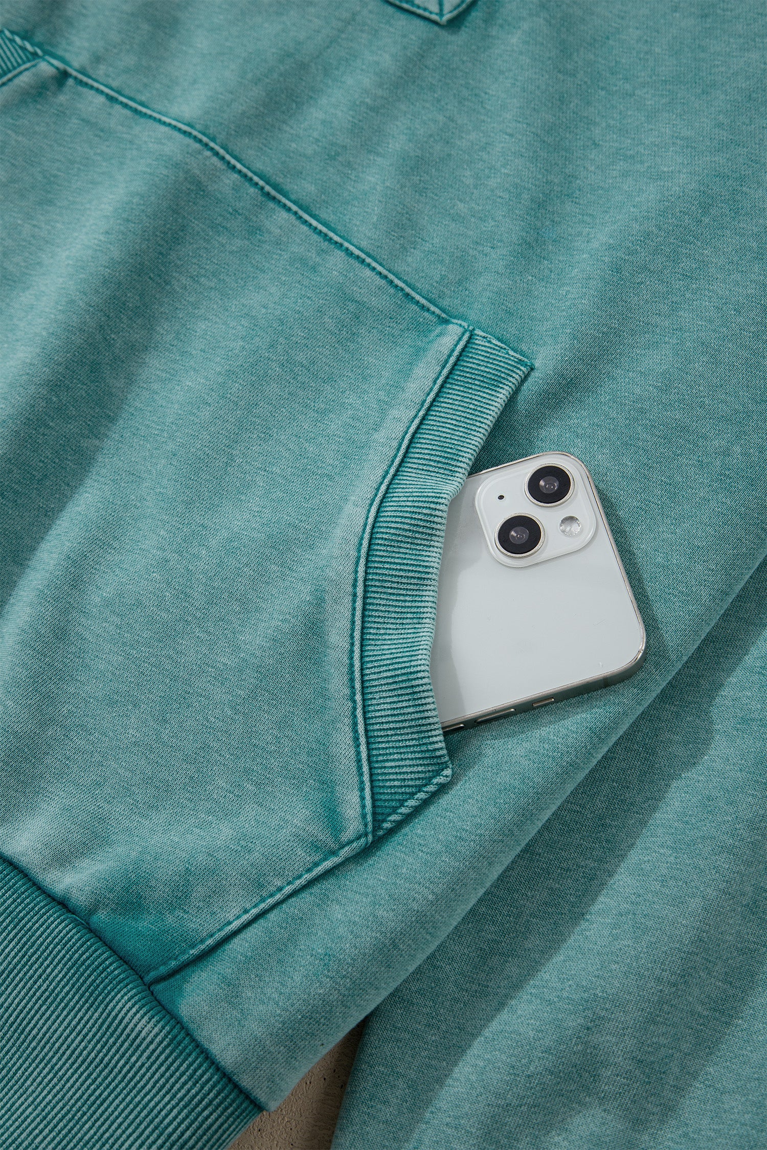 Canton Half Zip Kangaroo Pocket Mineral Wash Baggy Hoodie-Tops / Dresses-[Adult]-[Female]-2022 Online Blue Zone Planet