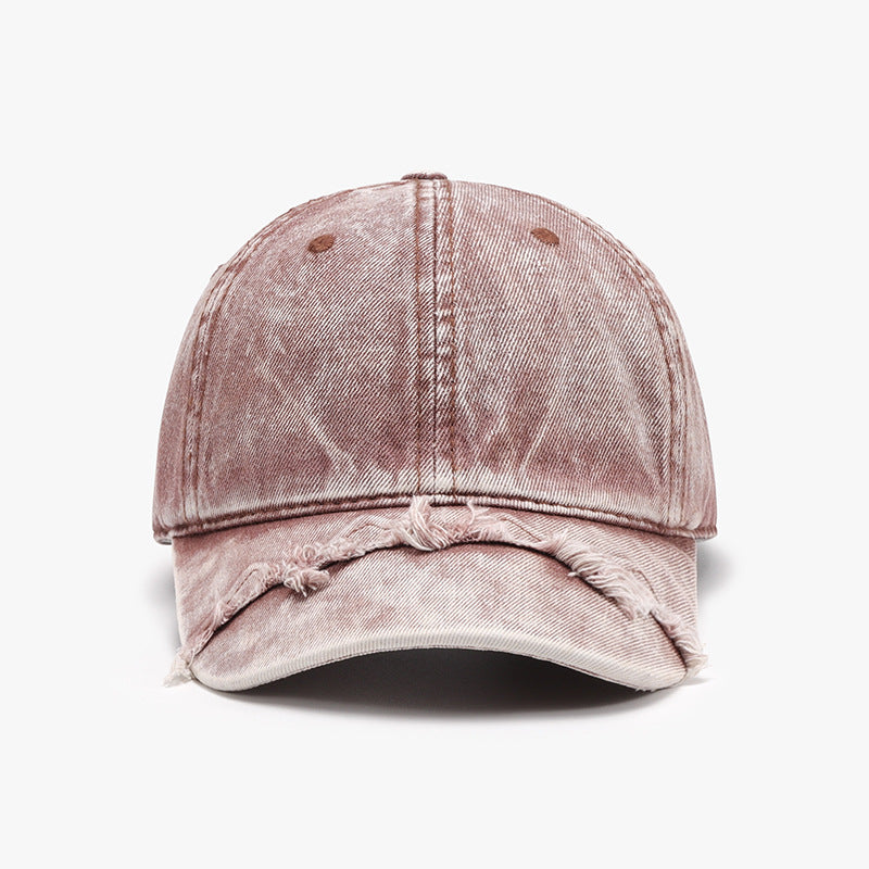 Fringe Adjustable Cotton Baseball Cap-BASEBALL HATS-[Adult]-[Female]-Dusty Pink-One Size-2022 Online Blue Zone Planet