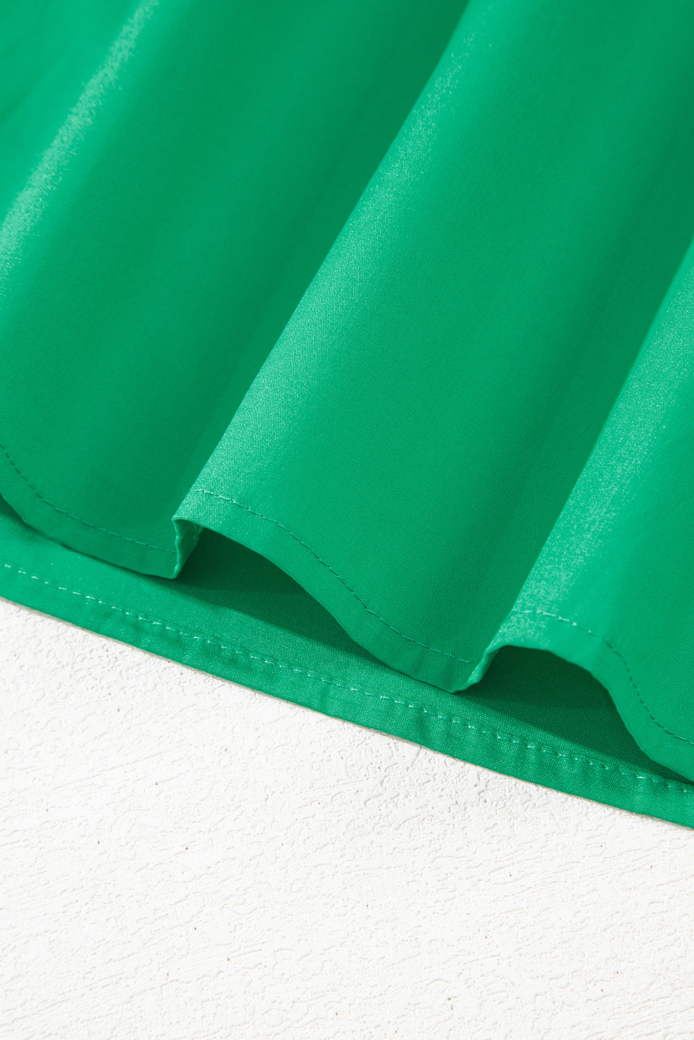 Bright Green Contrast Scallop Trim Layered Short Sleeve V Neck Blouse-Tops/Blouses & Shirts-[Adult]-[Female]-2022 Online Blue Zone Planet