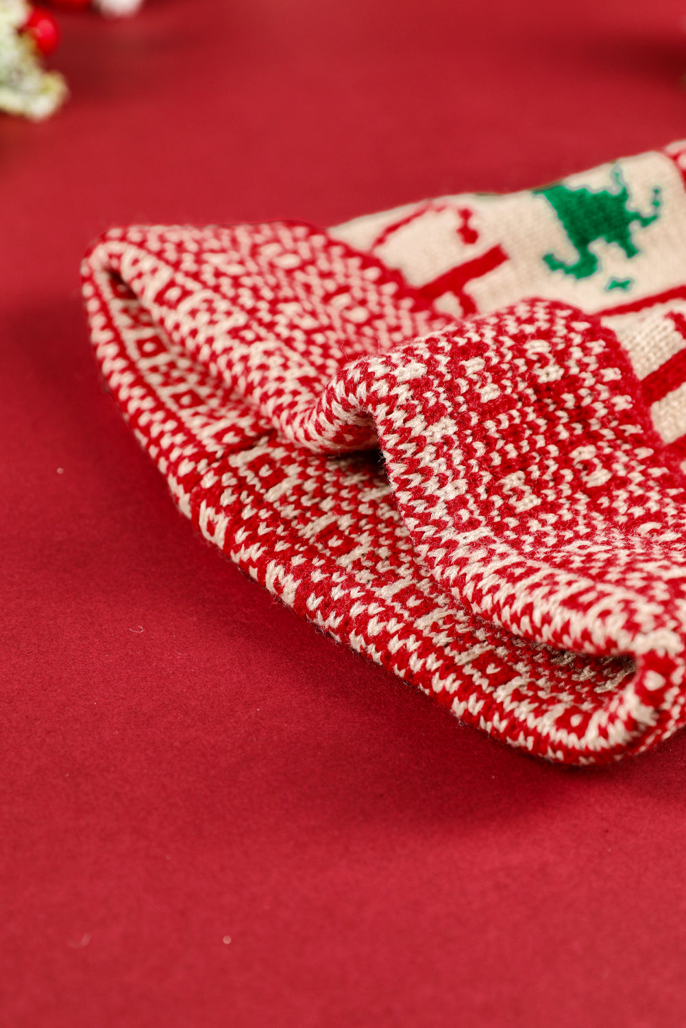 Fiery Red Merry Christmas Winter Pom Beanie Hat-BEANIES-[Adult]-[Female]-2022 Online Blue Zone Planet