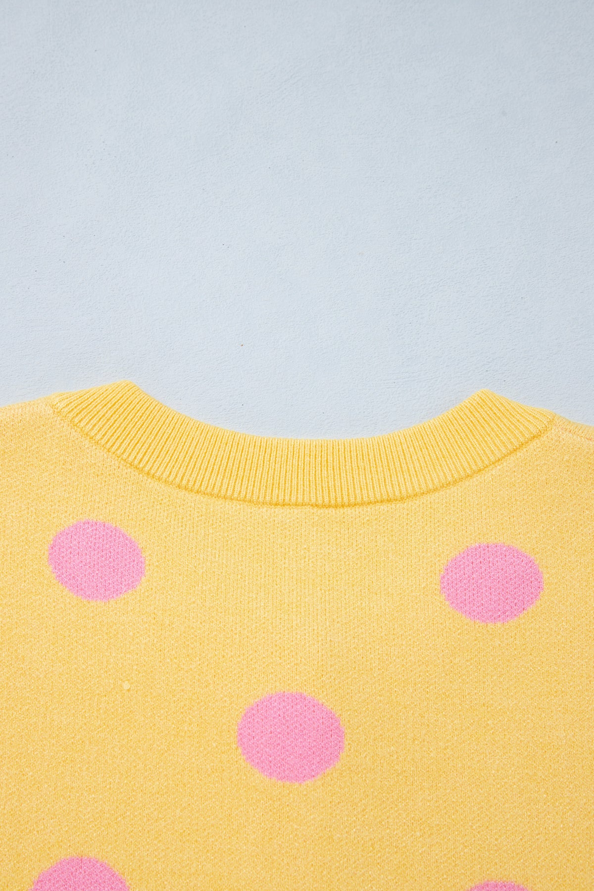 Yellow Cream Casual Polka Dot Button Front Long Sleeve Sweater Cardigan-Sweaters & Cardigans/Cardigans-[Adult]-[Female]-2022 Online Blue Zone Planet