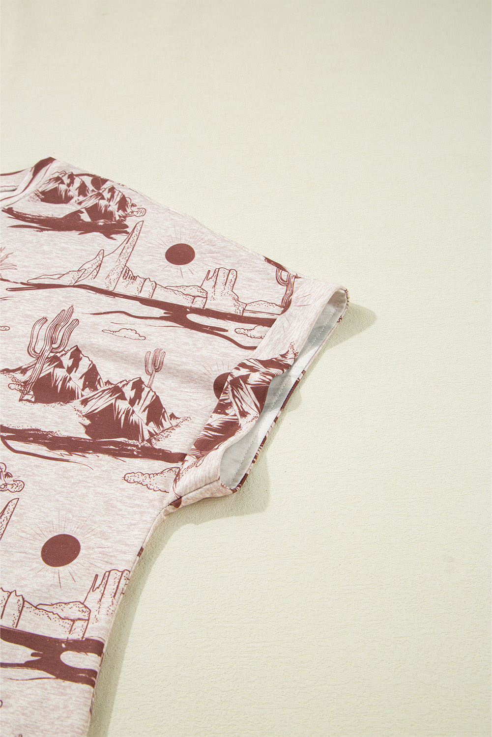 Brown Desert Sand Print Short Sleeve Knit Top-Tops/Tops & Tees-[Adult]-[Female]-2022 Online Blue Zone Planet