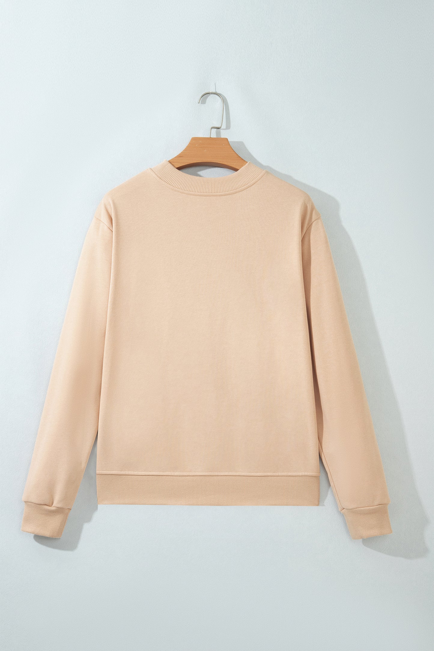 Light French Beige Western Embroidery Round Neck Pullover Long Sleeve Sweatshirt-Tops/Sweatshirts & Hoodies-[Adult]-[Female]-2022 Online Blue Zone Planet
