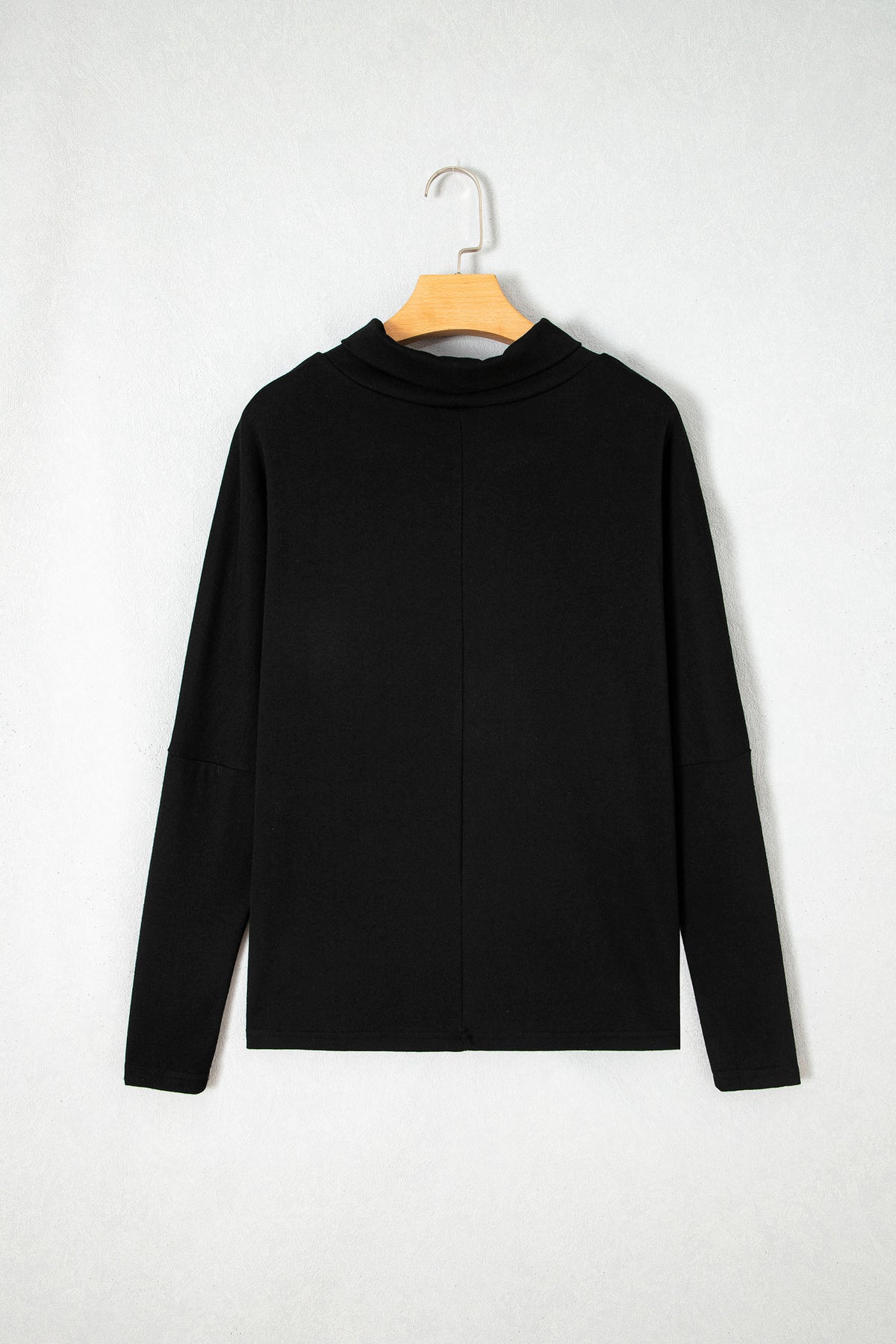 Black High Neck Long Sleeve Top-Tops/Long Sleeve Tops-[Adult]-[Female]-2022 Online Blue Zone Planet
