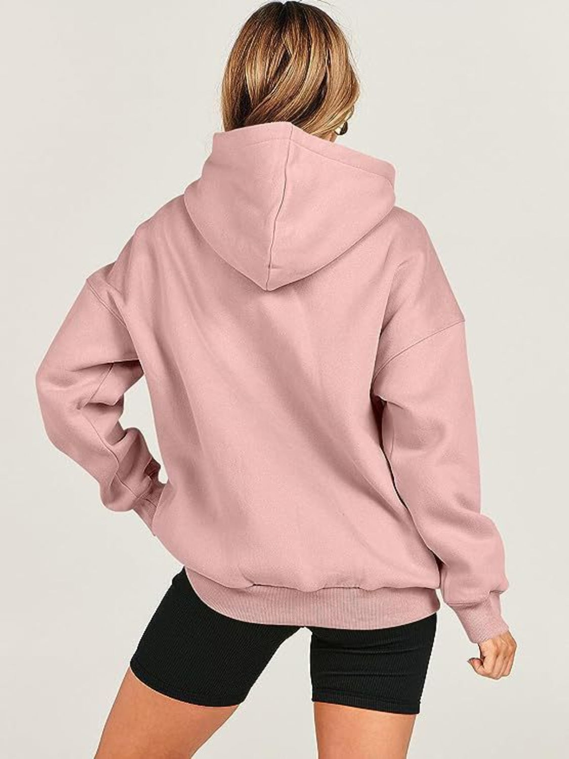 Dropped Shoulder Long Sleeve Hoodie-TOPS / DRESSES-[Adult]-[Female]-2022 Online Blue Zone Planet