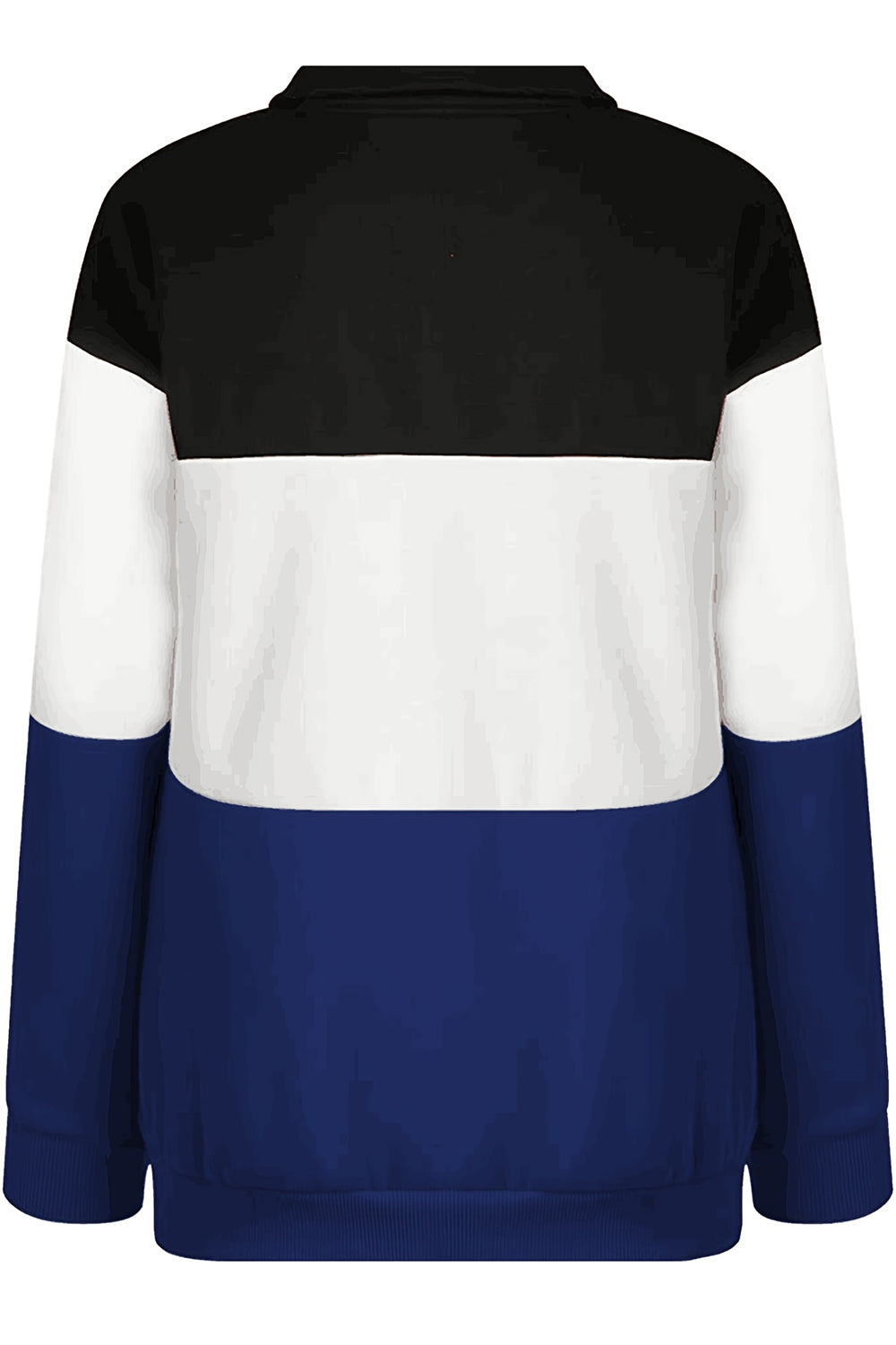 Full Size Color Block Quarter Zip Long Sleeve Sweatshirt-TOPS / DRESSES-[Adult]-[Female]-2022 Online Blue Zone Planet