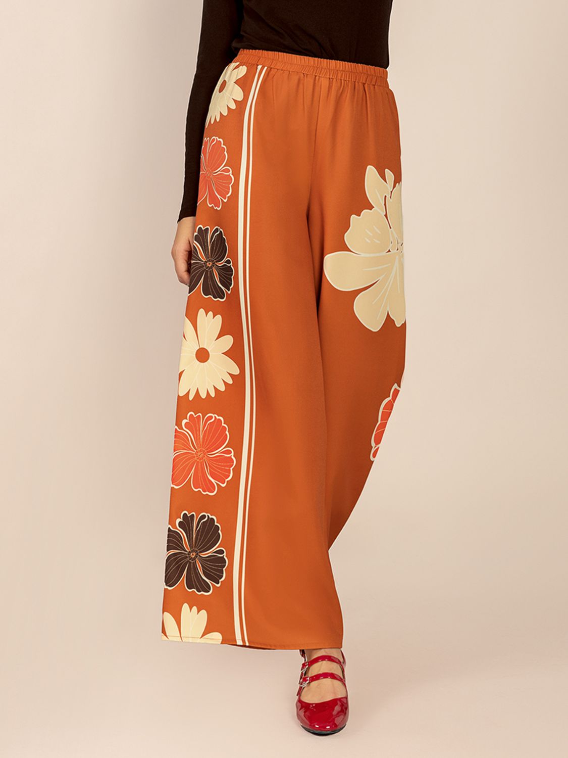 Printed Elastic Waist Wide Leg Pants-BOTTOM SIZES SMALL MEDIUM LARGE-[Adult]-[Female]-2022 Online Blue Zone Planet