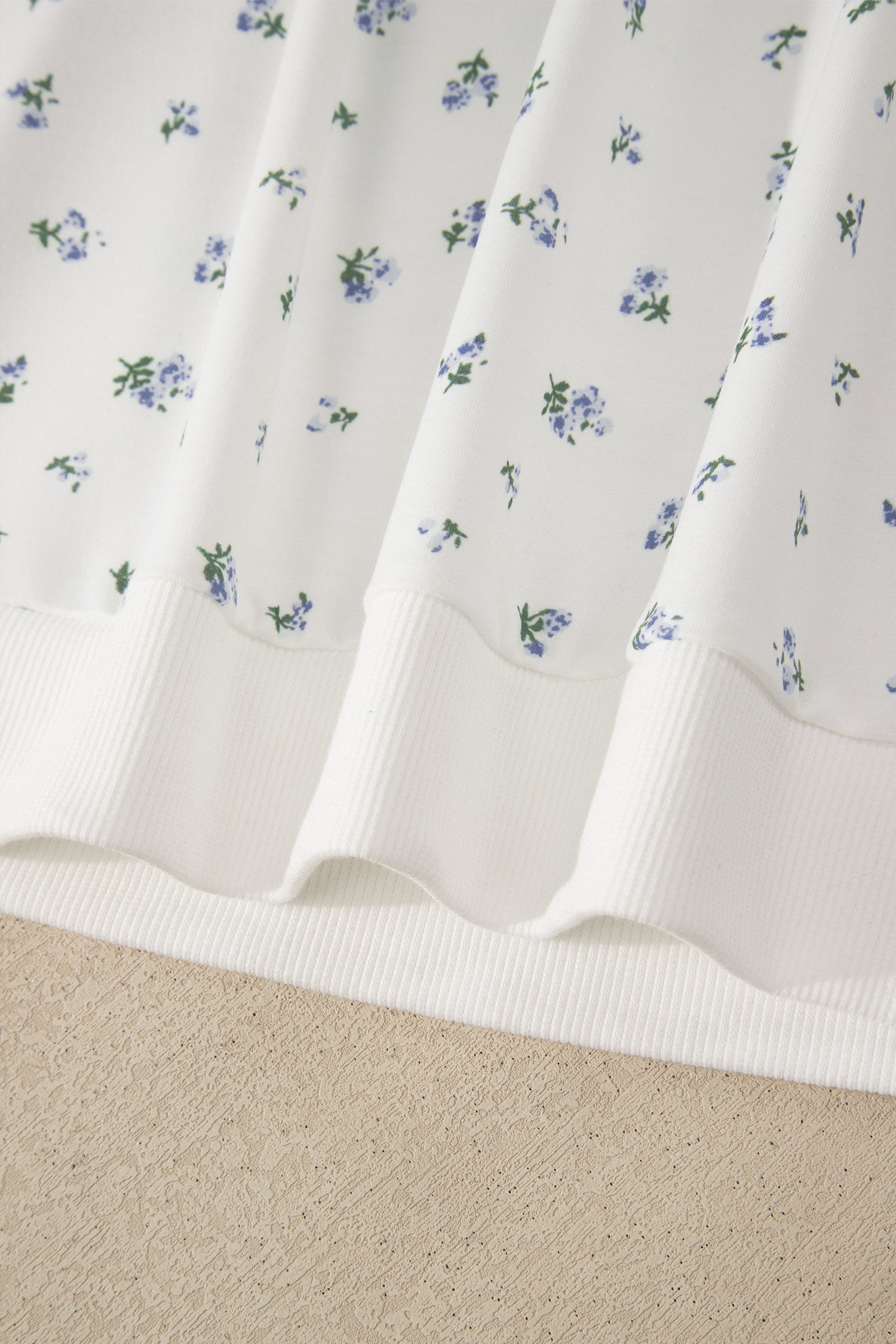 White Floral Print Half Zip Top Matching Short Set-Two Piece Sets/Short Sets-[Adult]-[Female]-2022 Online Blue Zone Planet