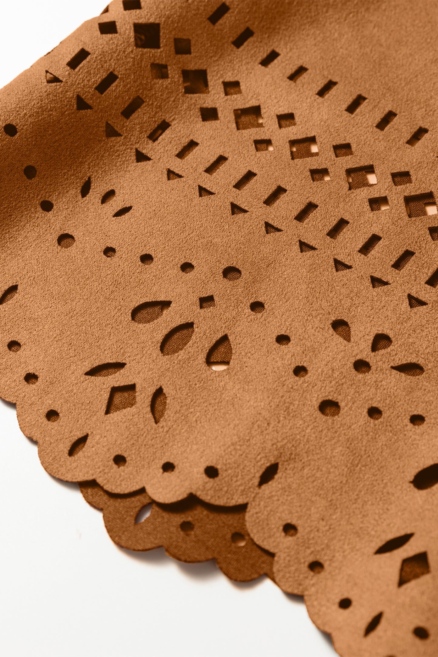 Thai Curry Solid Color Faux Suede Hollowed Detail Retro Style Jacket-Outerwear/Jackets-[Adult]-[Female]-2022 Online Blue Zone Planet