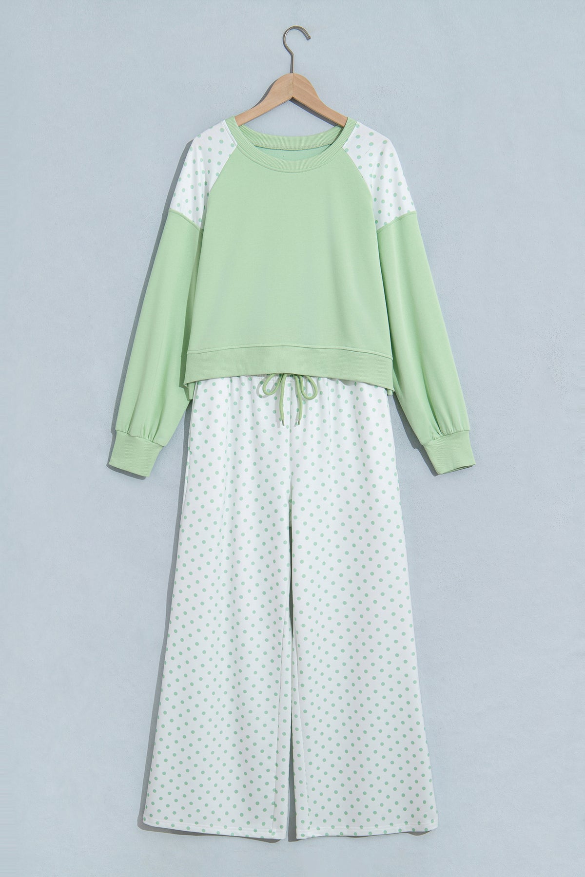 Khaki Polka Dot Patchwork Colorblock Long Sleeve Casual Two Piece Pants Set-Two Piece Sets/Pant Sets-[Adult]-[Female]-2022 Online Blue Zone Planet