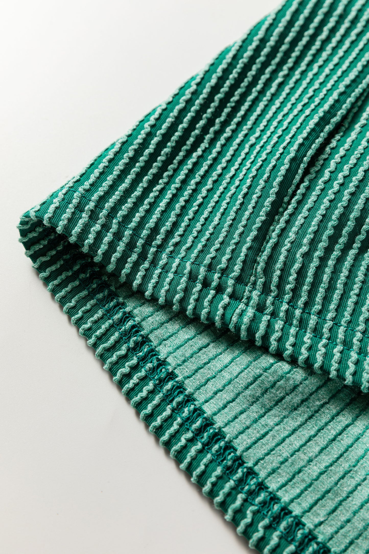 Evergreen Twisted Ribbed Tiered Ruffles Long Sleeve Pullover Top-Tops/Long Sleeve Tops-[Adult]-[Female]-2022 Online Blue Zone Planet