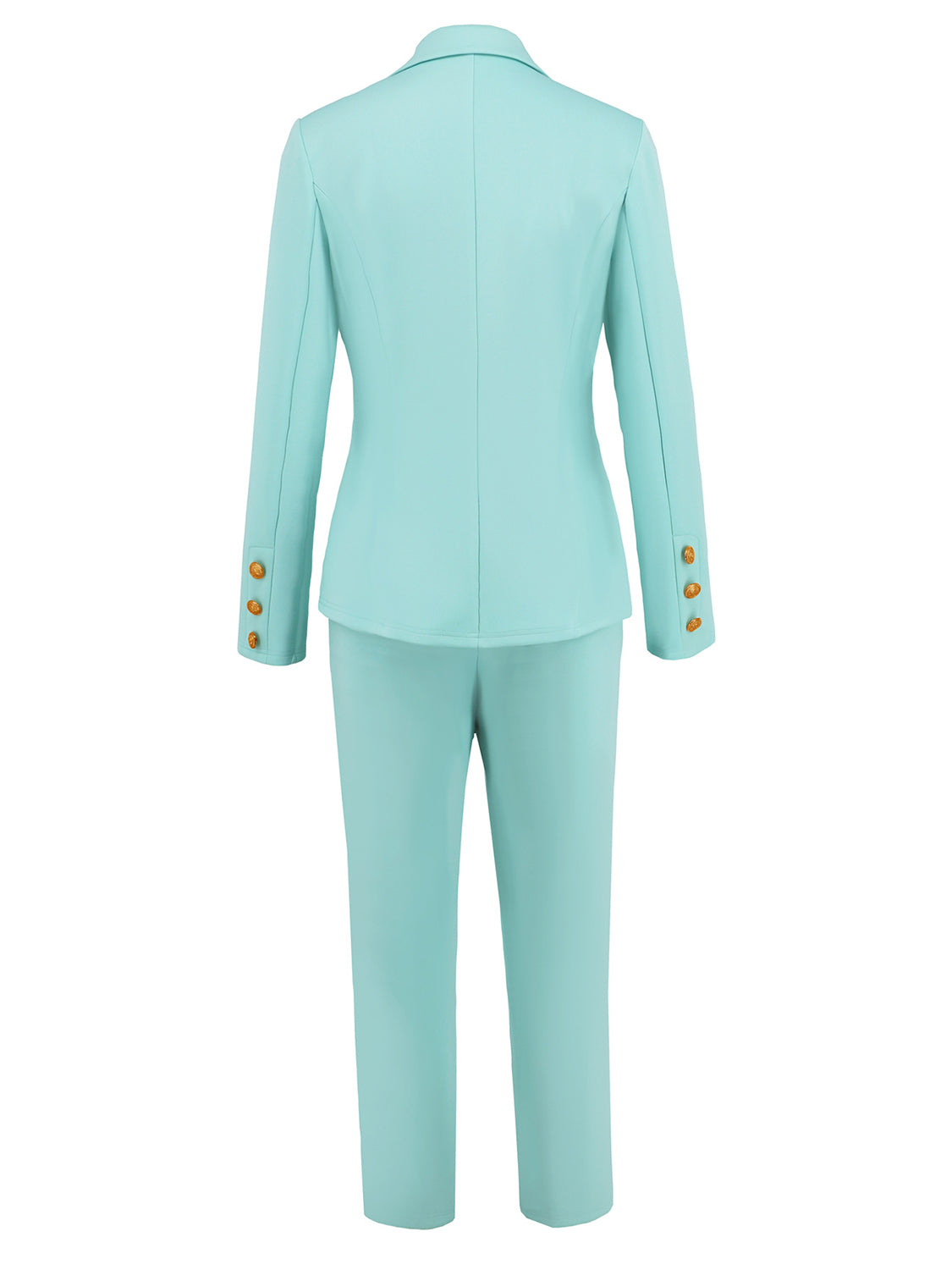 Lapel Collar Long Sleeve Blazer and Pants Set-TOPS / DRESSES-[Adult]-[Female]-2022 Online Blue Zone Planet