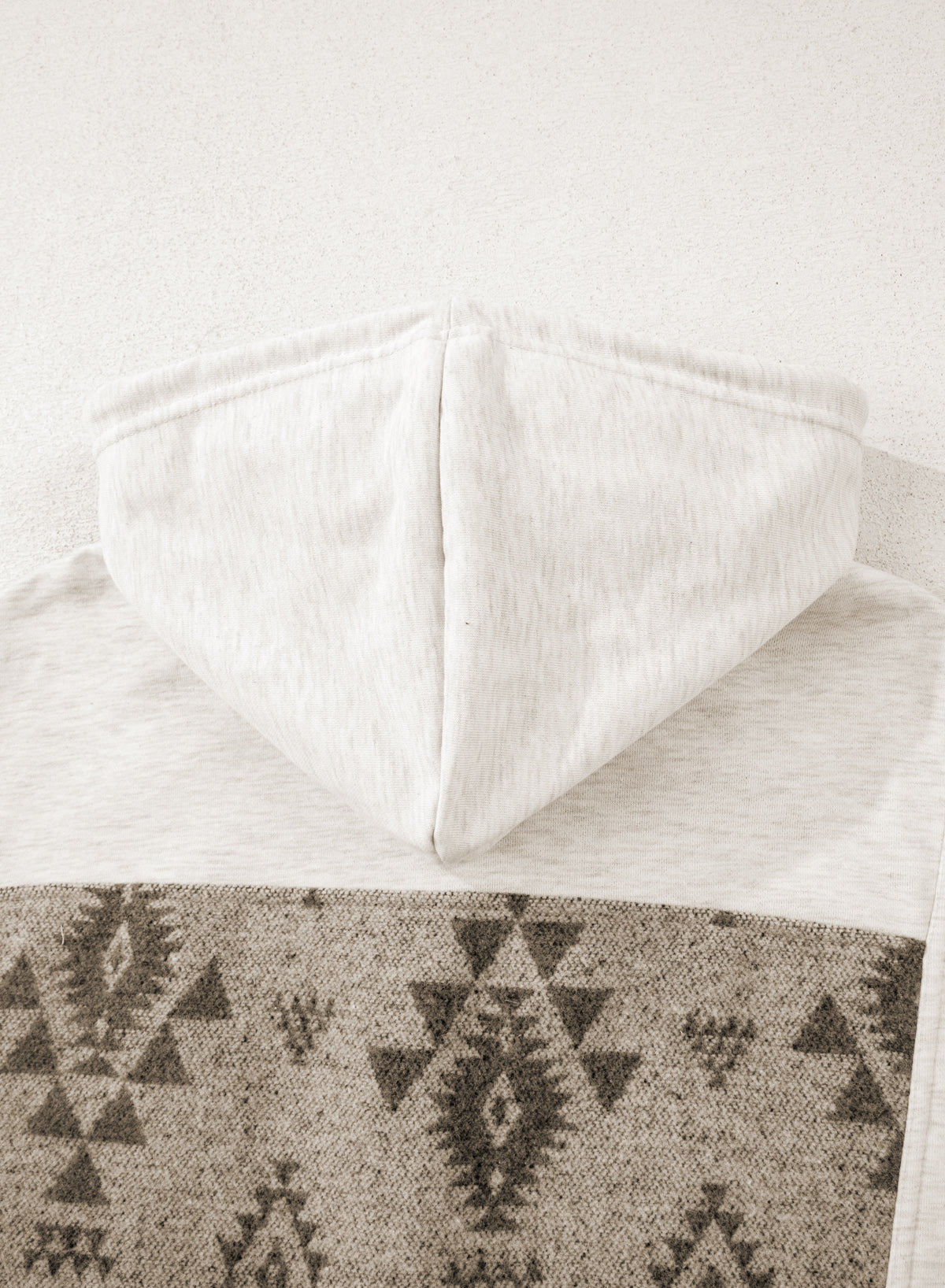 Gray Western Aztec Print Color Block Patchwork Drawstring Hooded Shacket-Tops / Dresses-[Adult]-[Female]-2022 Online Blue Zone Planet