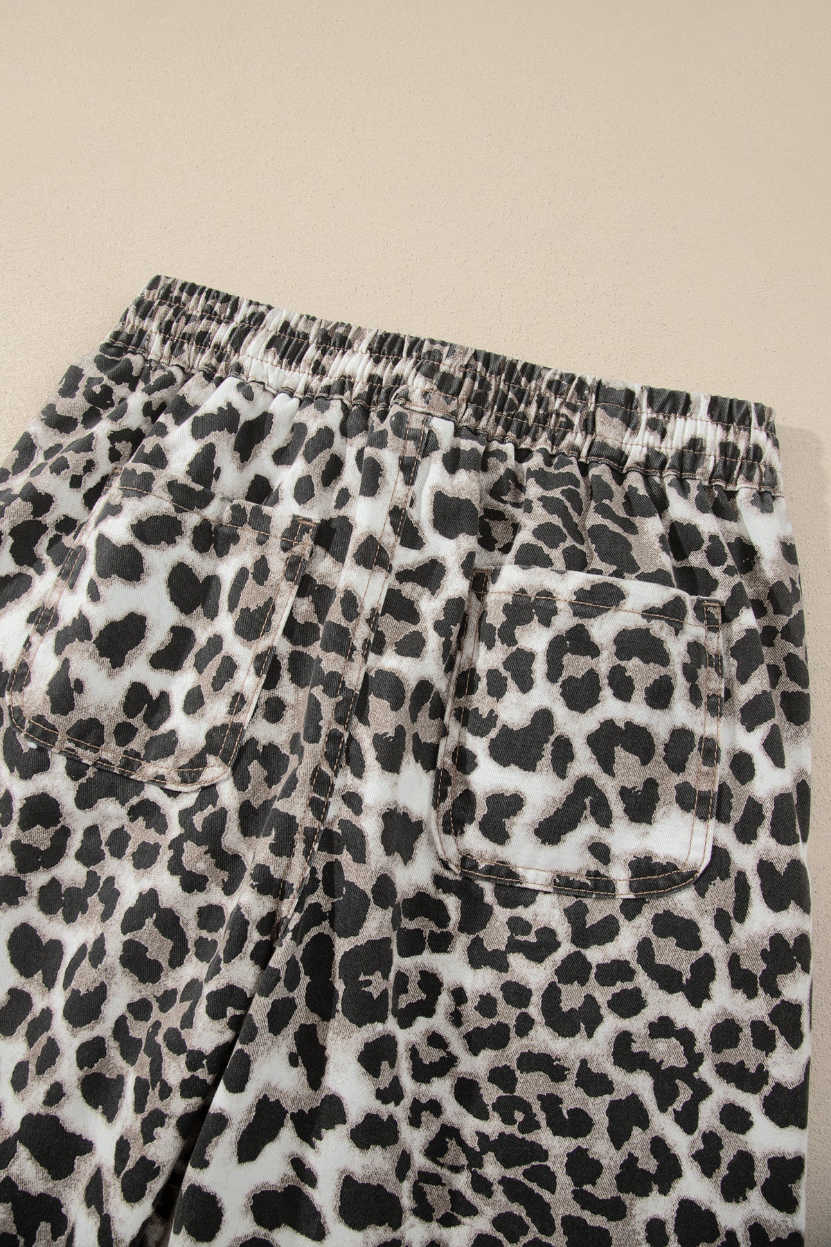 Black Leopard Print Drawstring Jogger Jeans-Bottoms/Jeans-[Adult]-[Female]-2022 Online Blue Zone Planet