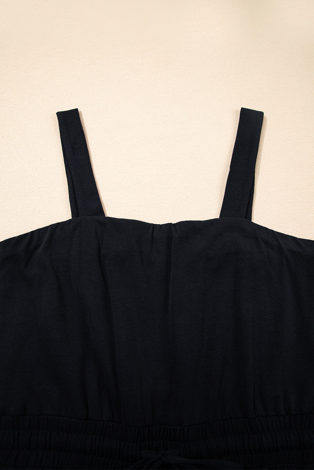 Black Drawstring Wide Leg Cargo Pockets Sleeveless Jumpsuit-Bottoms/Jumpsuits & Rompers-[Adult]-[Female]-2022 Online Blue Zone Planet